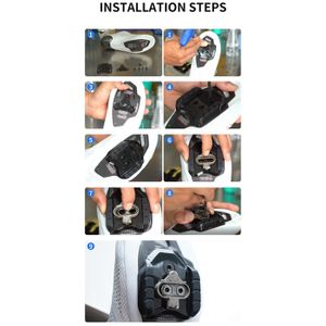 DeWin Pédale Velo SPD, Adaptateurs Plate-Forme Aluminium Paire Noir