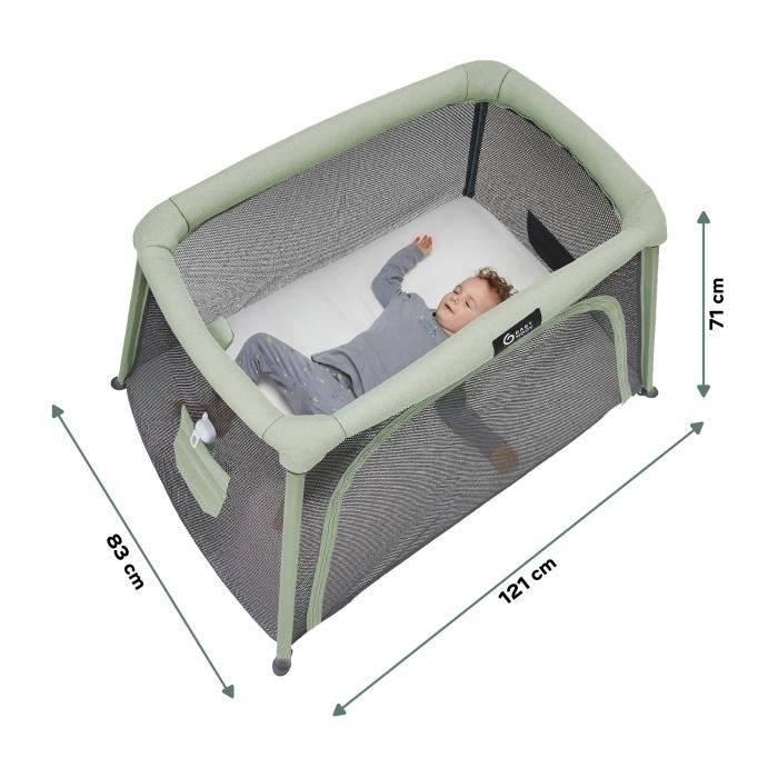 Lit Parapluie 3-en-1 Babymoov Moov And Comfy - De La Naissance à 4 Ans - Berceau Surélevé Et Aire De Jeux