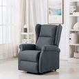 MPO Fauteuil Salon inclinable Fauteuil Relax - Fauteuil Relaxation Gris clair Tissu @762975-0