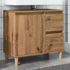 vidaXL Armoire lavabo chêne artisanal 65x33x60 cm bois d'ingénierie, meuble de lavabo de salle de bain, meuble de salle de 857121