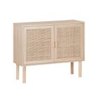 SWEEEK Buffet décor bois et cannage 2 portes 80cm Camargue