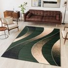 TAPISO Tapis Salon Poil Court DREAM Vert Vagues 160 x 230 cm 100% Polypropylène Intérieur