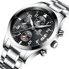 Montre Chronographe - FESTIVUS - Luxe Homme - Acier Inoxydable - Étanche 30m - Quartz Noir