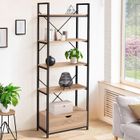 IDMARKET Etagère 5 niveaux avec tiroir DETROIT design industriel 170 cm