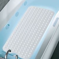 Tapis de bain antidérapant PVC 100x40cm - ANNEFLY - Blanc - Contemporain/Design - Lavable en machine