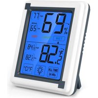 Thermo-hygromètre Électronique avec écran tactile et rétroéclairage, moniteur d'humidité de la température, grand écran LCD