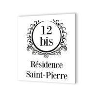 Numéro de rue extérieur personnalisable en Dibond Blanc Picto Noir · Numéro de rue modèle Luxury  - couleur  - DECOHO