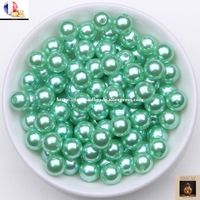 BRICAF- 50 Pièces Ronde en Vert Olive pour Bracelets, 6mm perles pour Bijoux, Décoration, Art de tisser