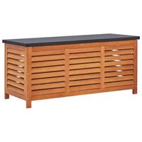 Coffre boîte meuble de jardin rangement 117 x 50 x 55 cm eucalyptus solide marron et noir