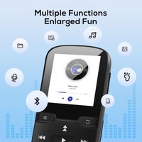 Etacé Lecteur MP3 Bluetooth 5.0,Lecteur de Musique Sport avec mémoire Interne de 16 Go,Radio FM,e-Book,podomètre,Enregistrement V