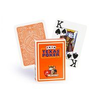 Jeu de cartes Texas Poker 100% plastique Modiano - Orange