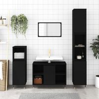 vidaXL Ensemble de meubles salle de bain 3 pcs noir bois d'ingénierie 3190292