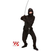 Déguisement ninja enfant WIDMANN - modèle full black 5/7 ans - costume complet avec cagoule, ceinture et masque