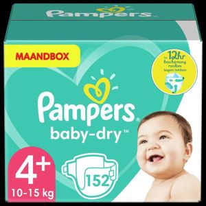 COUCHE PAMPERS Baby Dry Taille 4+ - 10 à 15kg - 152 couch