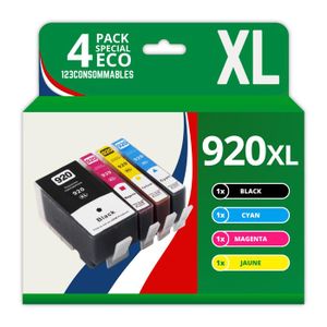 Lot De 9 Cartouches HP 920 XL Originales – Multicolore Et Noir, Neuves