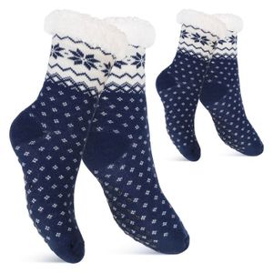 Les Chaussettes Douillettes Tricot Rayures Chinées Ensemble De 2 Paires