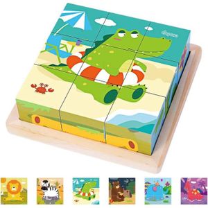 PUZZLE Puzzles en Bois Enfant, 6 en 1 Jouet Bébé Amélioré
