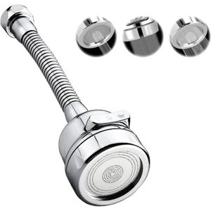 WENKO Aérateur robinet, Rallonge robinet cuisine, accessoire de robinetterie,  joint et filetage extérieur fournis, M22 x 130 mm, brillant