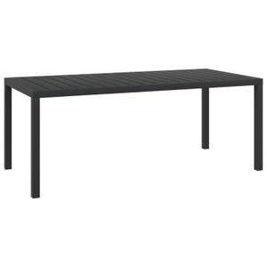 TABLE DE JARDIN  ETO- Table de jardin Noir 185 x 90 x 74 cm Aluminium et WPC -CIK7334380438997