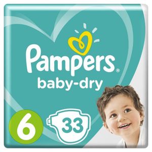 COUCHE Pampers Baby-Dry Taille 6, 13-18 kg, 33 Couches - Géant