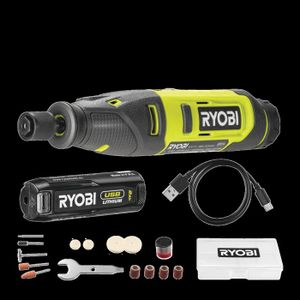 Outil Multifonction RYOBI 4V Sans Fil - 15 Accessoires - Gravure, Ponçage, Polissage - USB-C