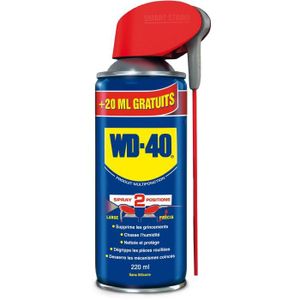 LUBRIFIANT MOTEUR WD40 Spray double position - 200 ml plus 20 ml gra