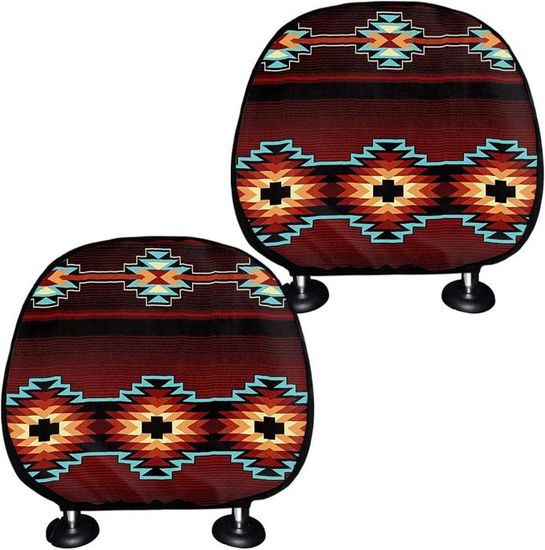 Housses Universelles Pour Appuie-tête De Voiture - Lot De 2, Tissu élastique Respirant, Noir Brillant - 7