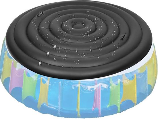Couvercle De Spa Gonflable Rond 145 Cm - Housse PVC étanche Et Coupe-vent - Blanc, Pour Jardin