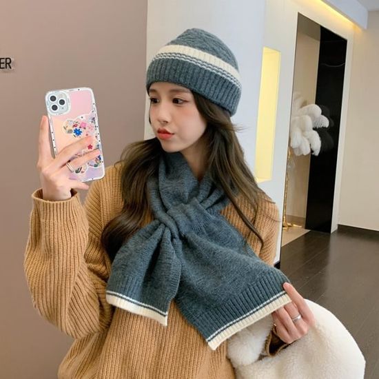 Bonnet Hiver LeMieux Classique - Côte Douce Et Chaude - Gris - Fabriqué Au Royaume-Uni