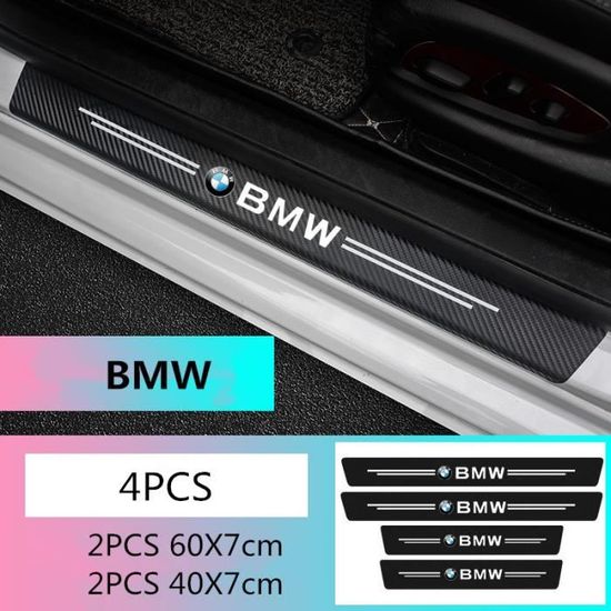 Lot de 4 barres de seuil de voiture en fibre de carbone protection de porte sticker pédale décoration pour BMW