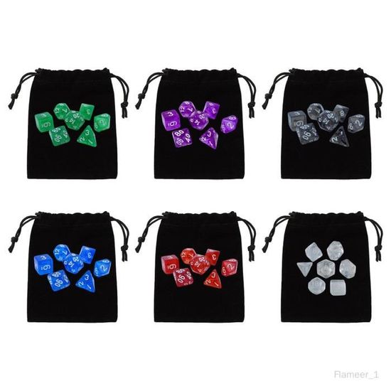 DollaTek 7PCS Jeu De Dés Polyédriques En Métal Avec Sac De Rangement - 4