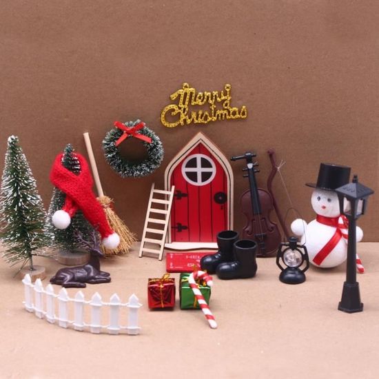 Kit Porte Lutin de Noël, 23 Pièces Miniature Lutin Farceur de Noel  Accessoires, Echelle de Kit Decoration Noel Cadeaux pour Enfants -  Cdiscount Maison