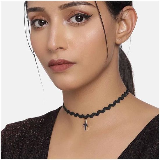 Collier Ras Du Cou Gothique Punk - Chaîne Coulissante Réglable En Y, Pendentif O Ring | Accessoire Femme En Acier Inoxydable