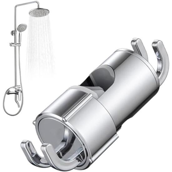 Support De Pommeau De Douche Réglable - Universel, ABS Chromé, Fixation Murale, Inclinaison 90°