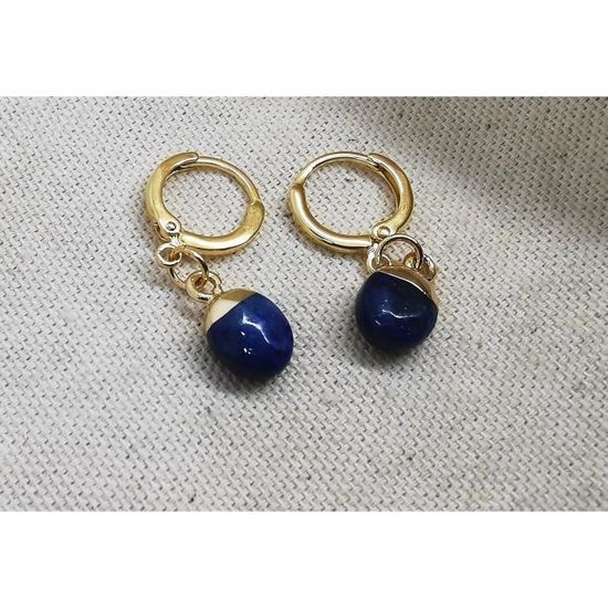 Boucles D'oreilles Créoles Hirondelle Doré - Collection Elaïa - Fait Main, Neuf