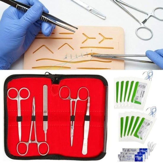 Kit de pratique de suture pour étudiants en médecine, générateurs de  formation avec coussin de peau, ensemble d'outils de modèle, équipement dos  fuchsia