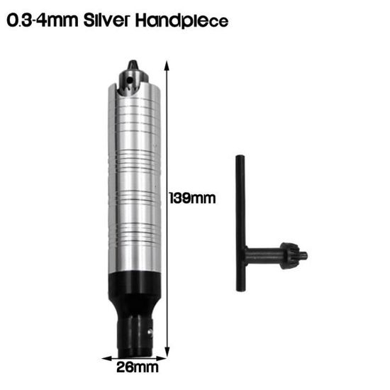 0.3-4mm Silver -Perceuse électrique poignée en acier inoxydable,mandrin à arbre Flexible de 6mm,outil électrique,Mini meuleuse sé