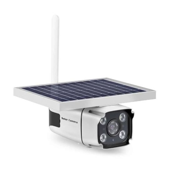 Solaire Caméra de Surveillance 1080P 4G Caméra Mode Jour-Nuit,Caméra IP Panneau Alimentée Étanche CCTV Support SIM TCP-IP P2P