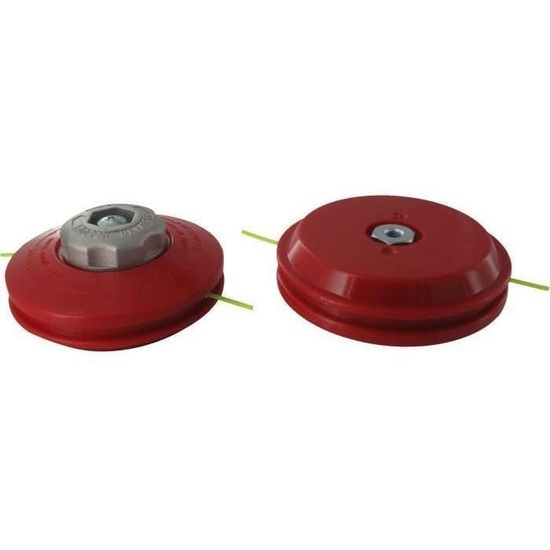 Tête pro 2 fils nylon à bouton métal TECOMEC avec adaptateur M10 X 1,50 FG  à déroulement manuel