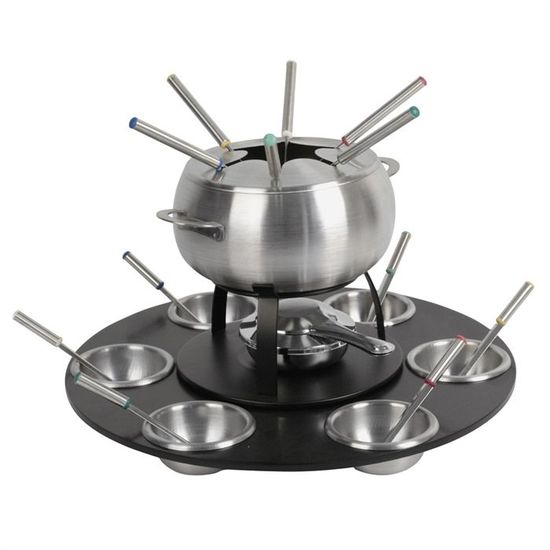 Service à Fondue Stelton Inox Et Teck Avec Plateau Tournant - Occasion