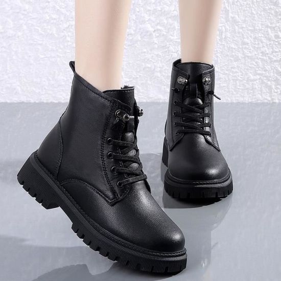 Bottes De Neige Enfants Chaudes Et Antidérapantes - Simili Cuir Avec Doublure Fausse Fourrure