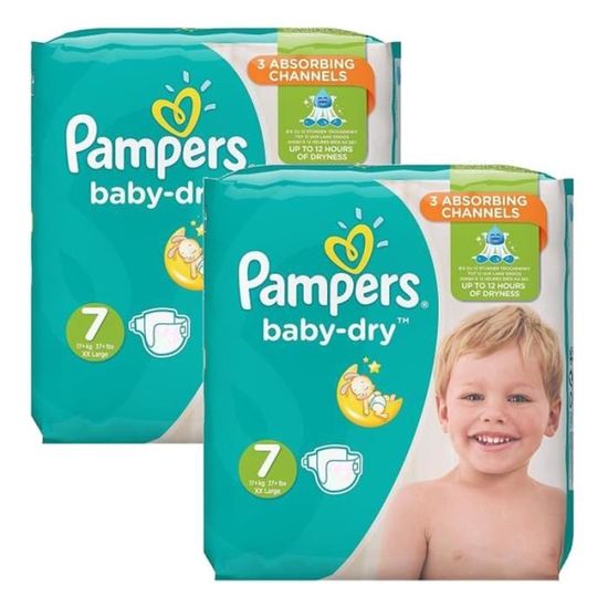 60 Couches Pampers Baby Dry taille 7