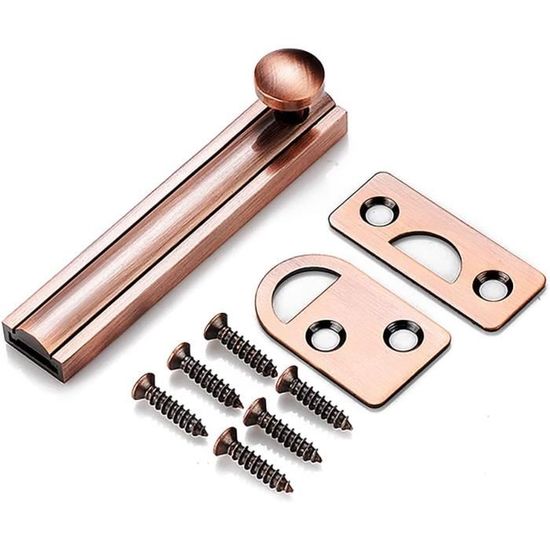 INIRET Lot De 4 Loquets De Porte De Grange, 10 X 7 Cm, En Acier Inoxydable, Noir, Loquet De Porte Rabattable à Deux Volets, Serrure De Porte Coulissante, Loquet Antique Pour Porte