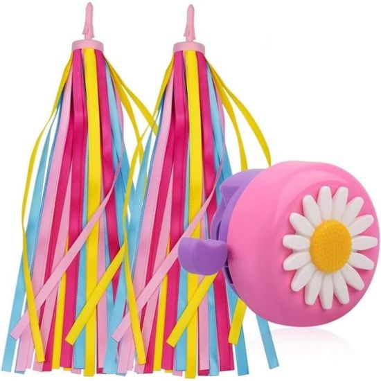 2 Rubans Colorés à Pompons Pour Guidon De Vélo Ou Trottinette - Décoration Enfant, Fête, Anniversaire