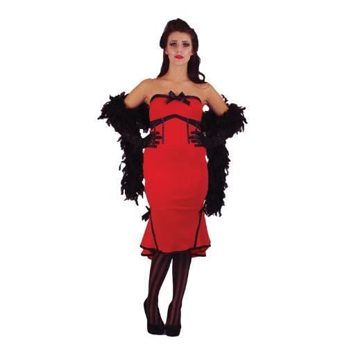 Déguisement Burlesque adulte Femme noir et rouge - Jade Inferno taille Small (8-10 UK)