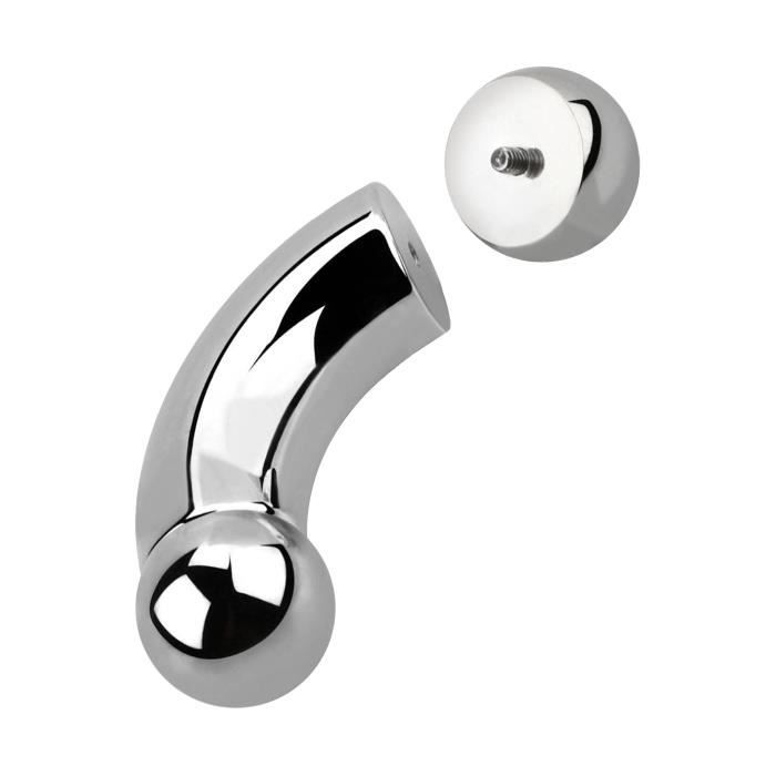 Gros Piercing Barbell Banana Courbé Prince Albert VotrePiercing - 2.0 x 19 mm