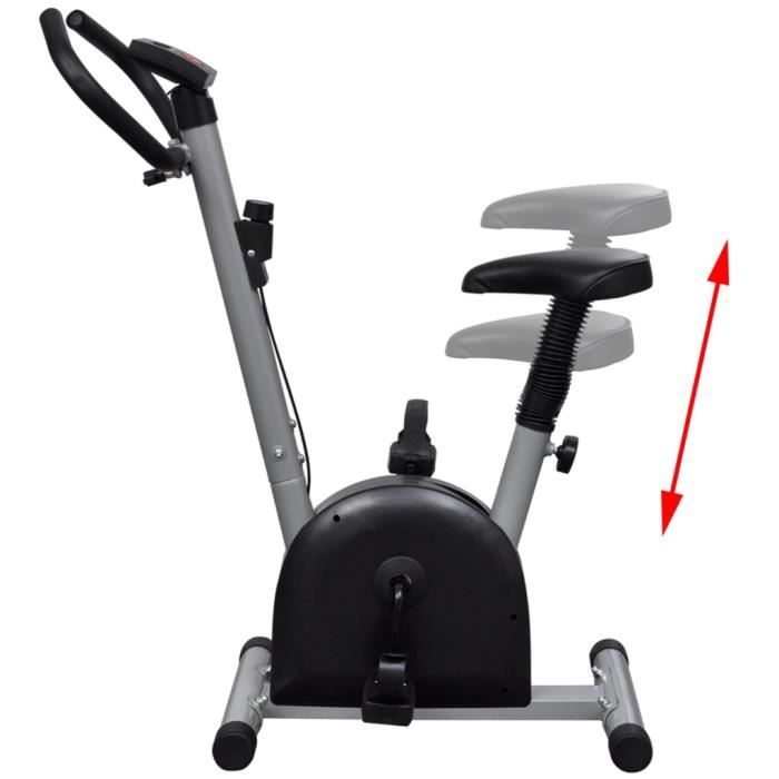 Vélo d'appartement avec fonction informatique noir et argenté
