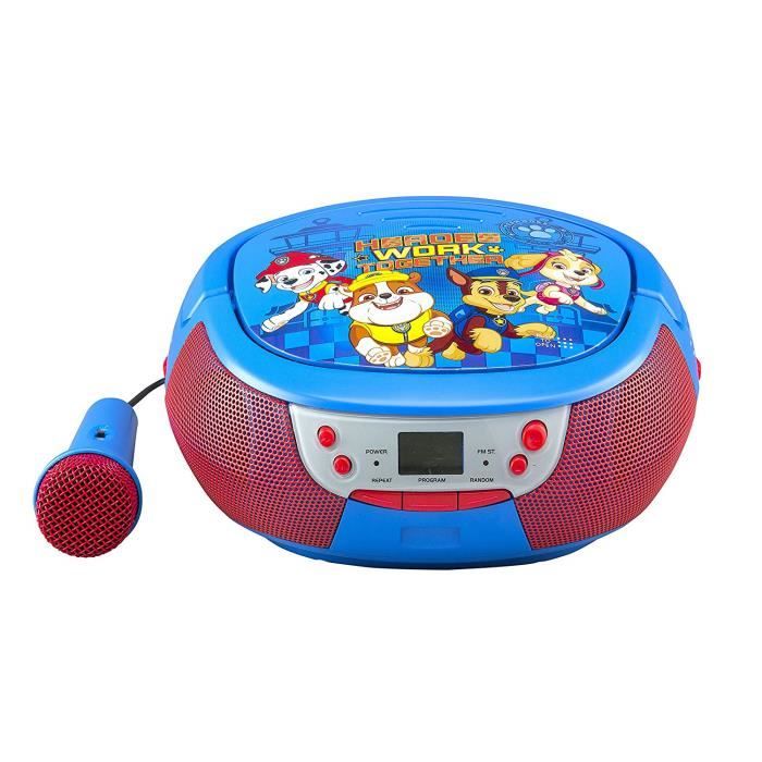 La Pat' Patrouille Lecteur CD Boombox Avec Micro Et Radio AM-FM