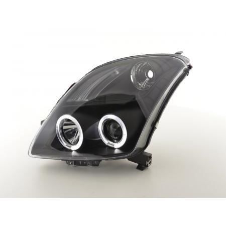 Paire de feux phares avant Suzuki Swift de 2005 a 2011 Halogene Noir