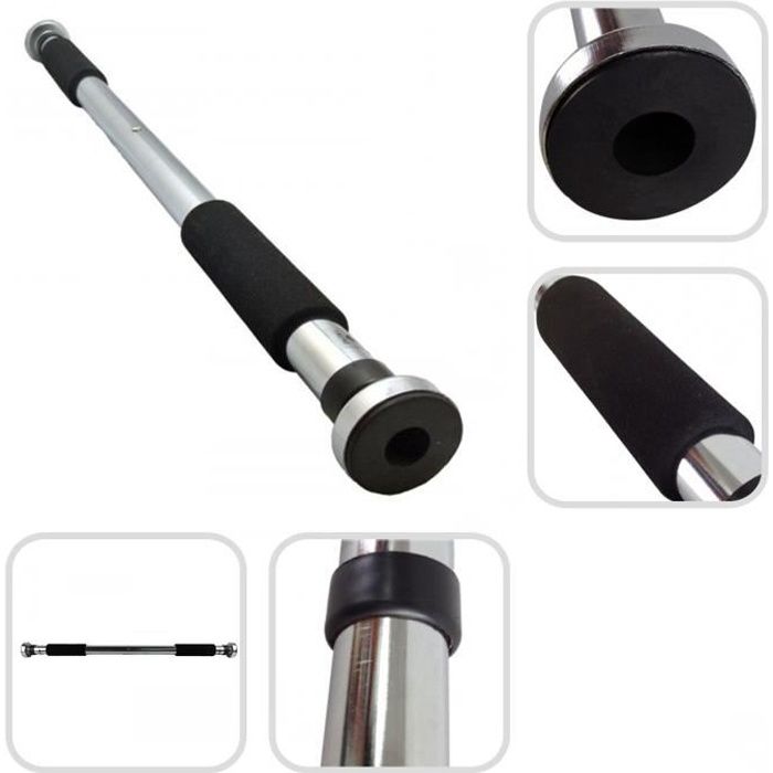 Barre de Traction, Barre de Fitness, Installation sur porte, Matériau: Mousse haute densité, Acier inoxydable